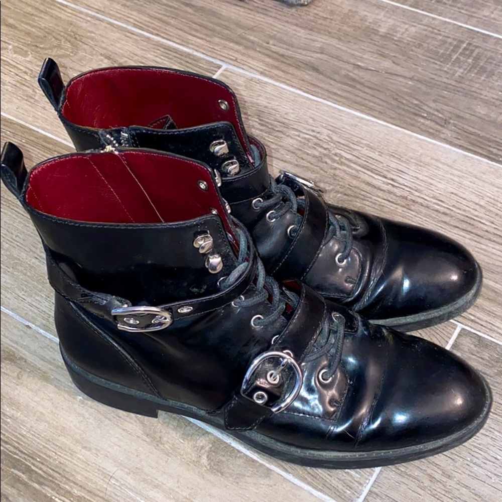 MARC JACOBS Patent Combat Boots